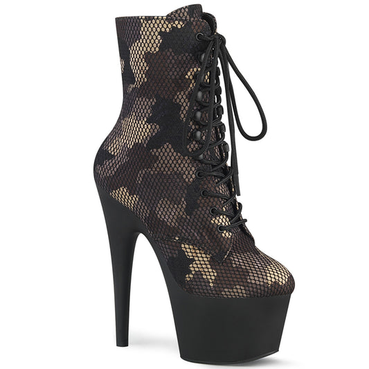Pleaser Bottines pour femmes ADORE-1020cm Camo-maillage vert / blk mat