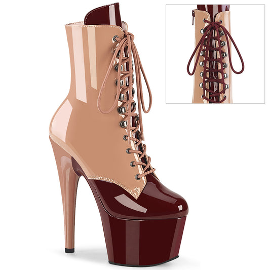 Pleaser Women's Platform Shoes ADORE-1020DC Blush-Burgundy Pat/M