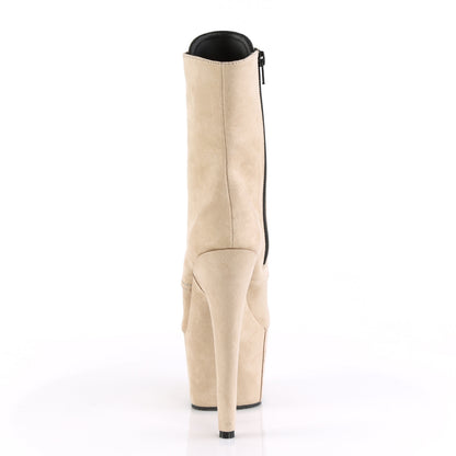 Pleaser Womens Ankle Boots ADORE-1020FS Beige Faux Suede/Beige Faux Suede
