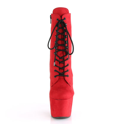 Pleaser Bottines pour femmes ADORE-1020FS rouge en forme de faux suède / daim fausse rouge