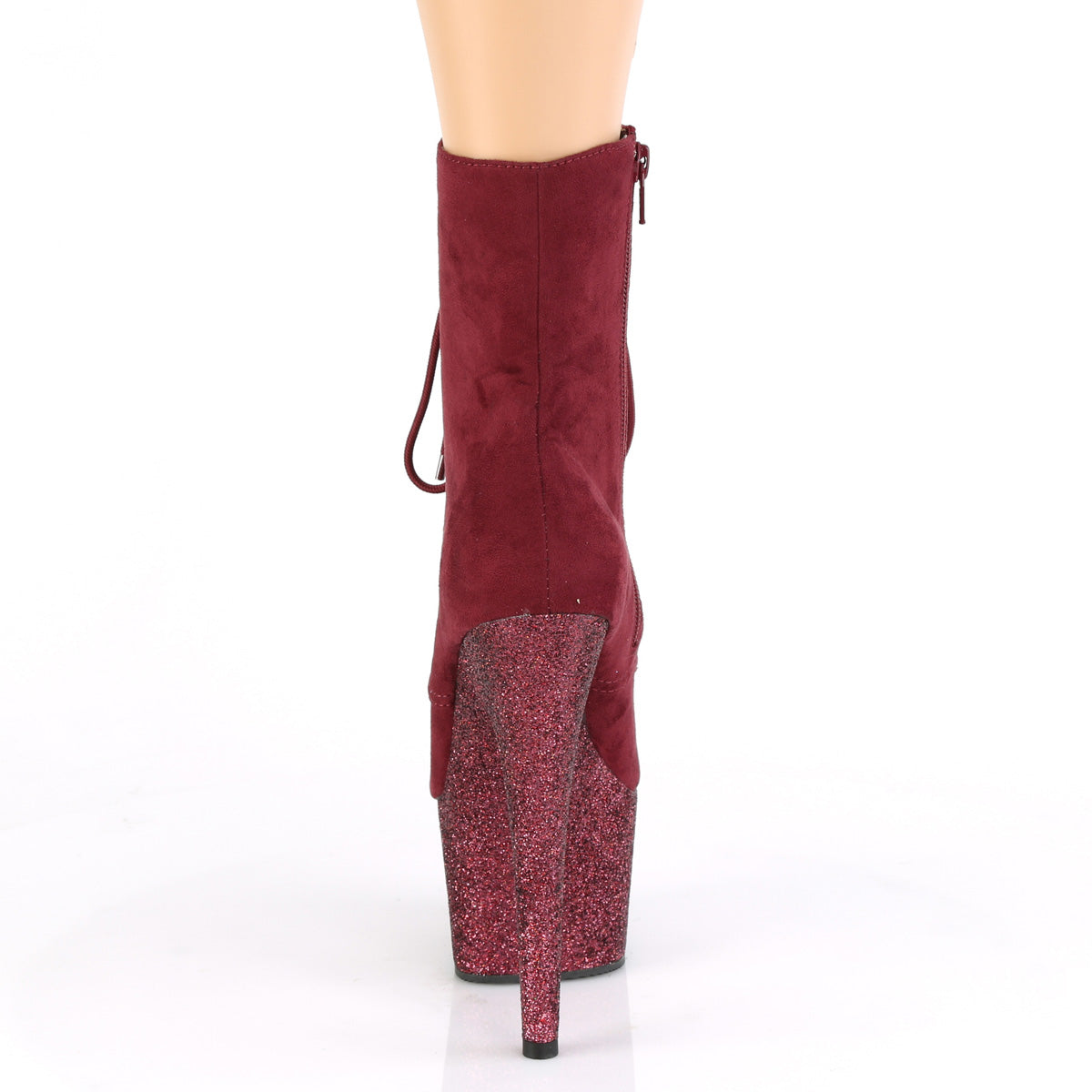 Pleaser Bottines pour femmes ADORE-1020fsmg Bourgogne F. Suede / Bourgogne Multi Mini Gltr