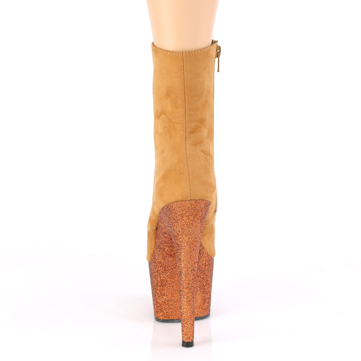 Pleaser Bottines pour femmes ADORE-1020fsmg Camel F.suedee /Camel Multi mini paillettes