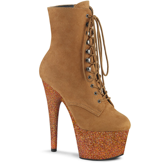 Pleaser Bottines pour femmes ADORE-1020fsmg Camel F.suedee /Camel Multi mini paillettes