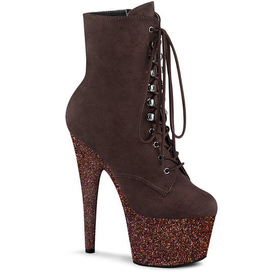 Pleaser Bottines pour femmes ADORE-1020FSMG MOCHA F. SUDE / MOCHA MULTI MINI GLTR