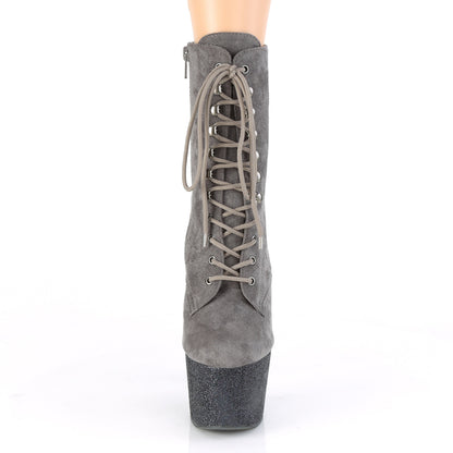 Pleaser Bottines pour femmes ADORE-1020fsmg gris faux daim / gris multi mini paillettes