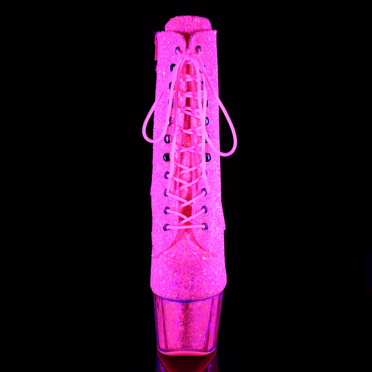 Pleaser Bottines pour femmes ADORE-1020G paillettes roses néon rose / paillettes roses néon