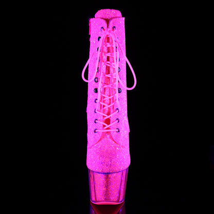 Pleaser Bottines pour femmes ADORE-1020G paillettes roses néon rose / paillettes roses néon