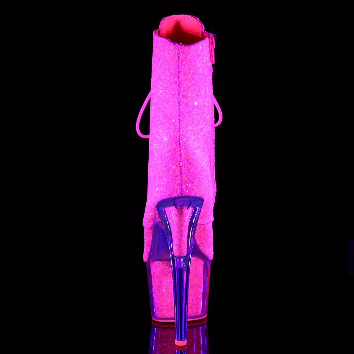 Pleaser Bottines pour femmes ADORE-1020G paillettes roses néon rose / paillettes roses néon