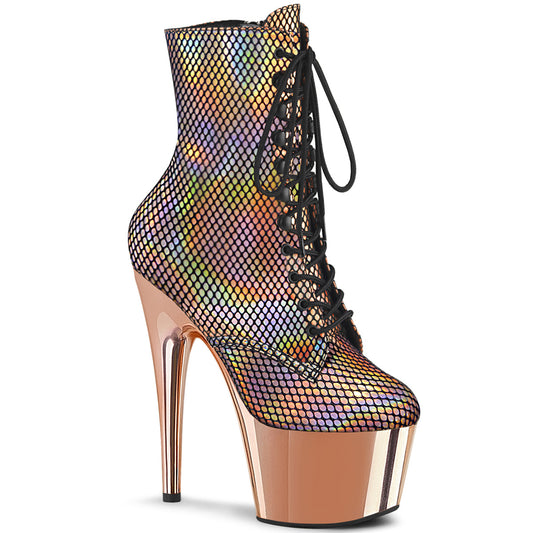 Pleaser Bottines pour femmes ADORE-1020hfn or rose holo / rose or chrome
