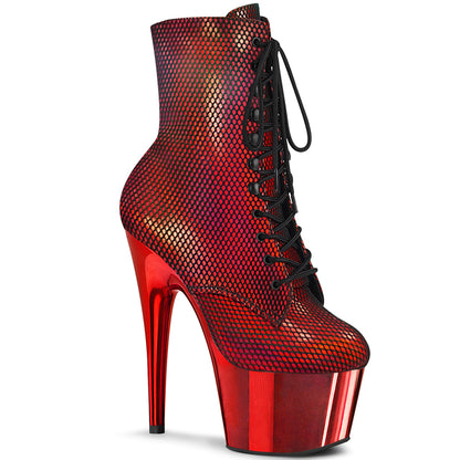 Pleaser Bottines pour femmes ADORE-1020HFN rouge holo / chrome rouge