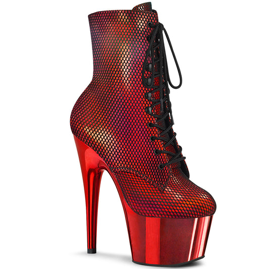 Pleaser Bottines pour femmes ADORE-1020HFN rouge holo / chrome rouge