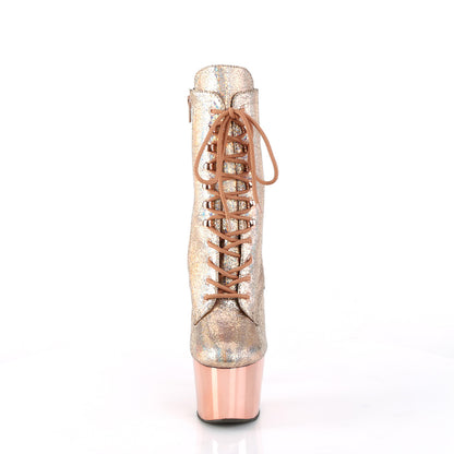 Pleaser  Bottines ADORE-1020hm Rose Gold Holo Métallique PU / Rose Or Chrome