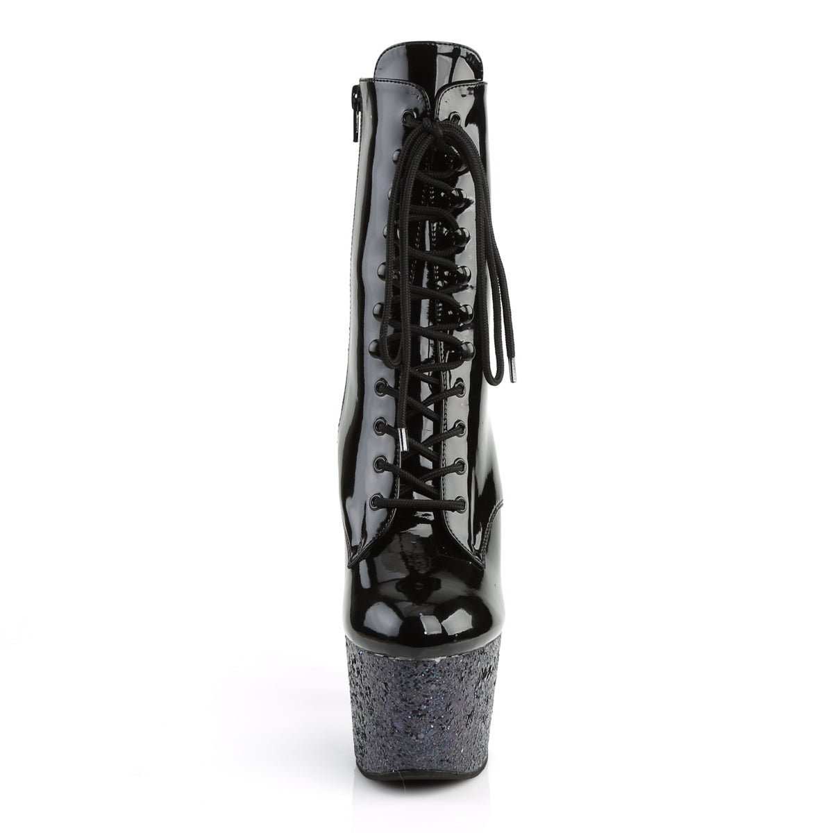 Pleaser Bottines pour femmes ADORE-1020LG BLK PAT / BLK MULTI GLITTER