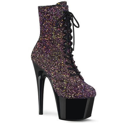 Pleaser Bottines pour femmes ADORE-1020LG Purple Multi Glitter / Blk