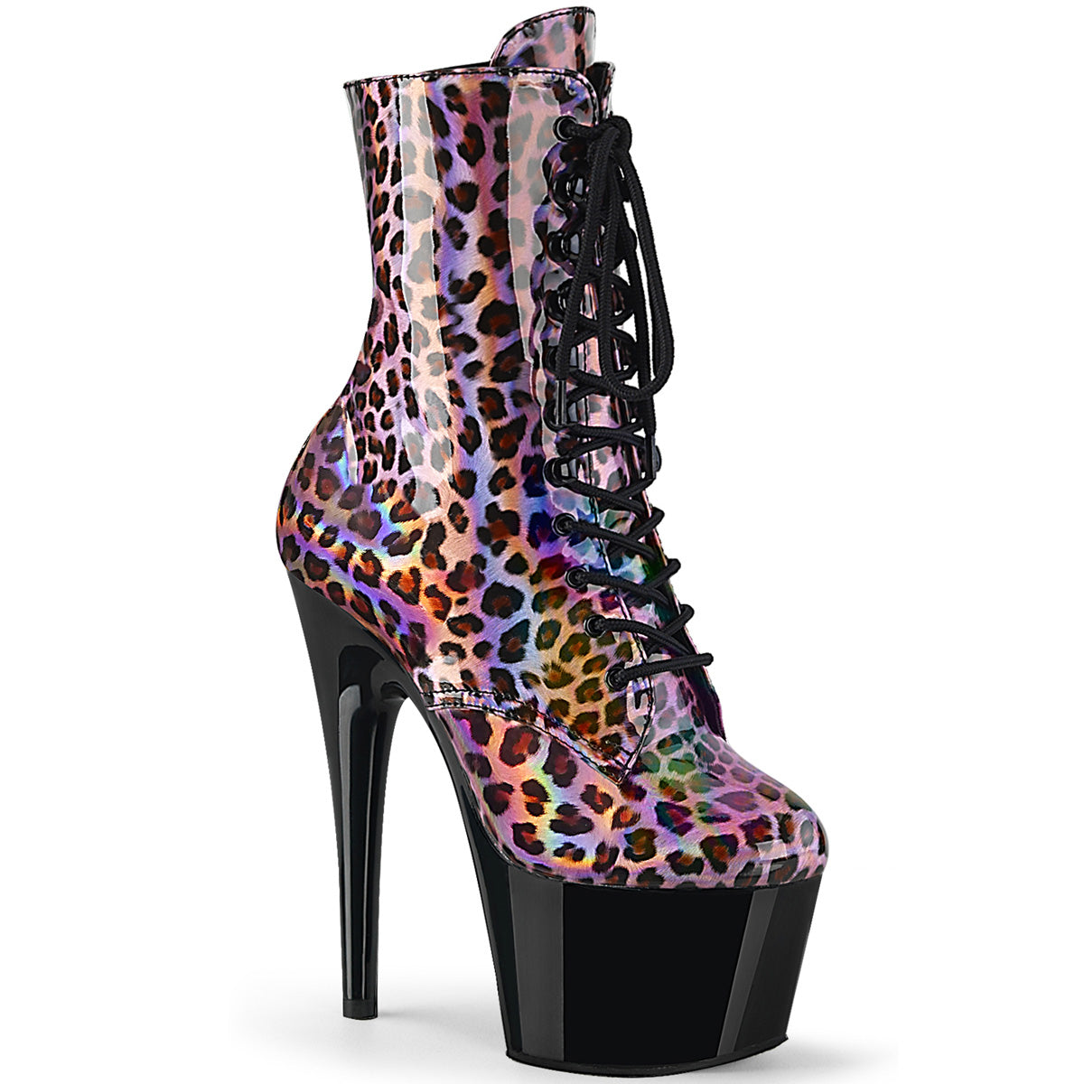 Pleaser Bottines pour femmes ADORE-1020LP hologramme rose / blk