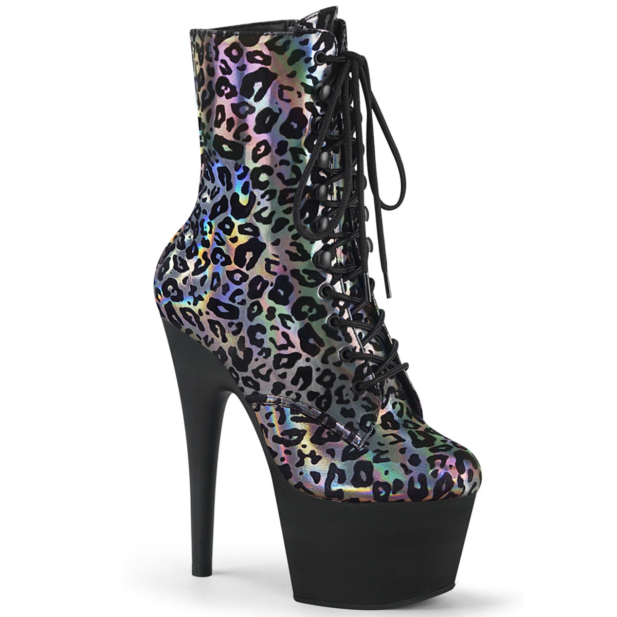 Pleaser Bottines pour femmes ADORE-1020LP étabeur print imprimé holo / blk mat