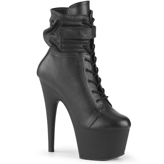 Pleaser  Bottines ADORE-1020 pochette Blk Faux Cuir / Noir Matte