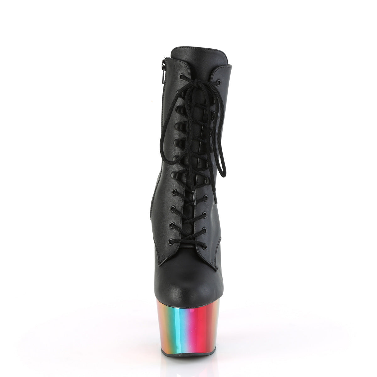 Pleaser  Bottines ADORE-1020RC BLK FAUX CUIR /Rainbow Chrome
