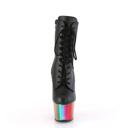 Pleaser  Bottines ADORE-1020RC BLK FAUX CUIR /Rainbow Chrome