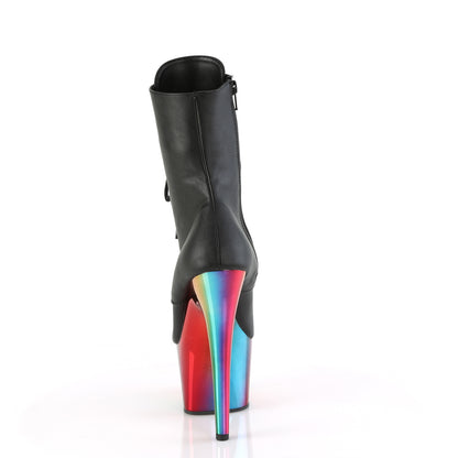 Pleaser  Bottines ADORE-1020RC BLK FAUX CUIR /Rainbow Chrome