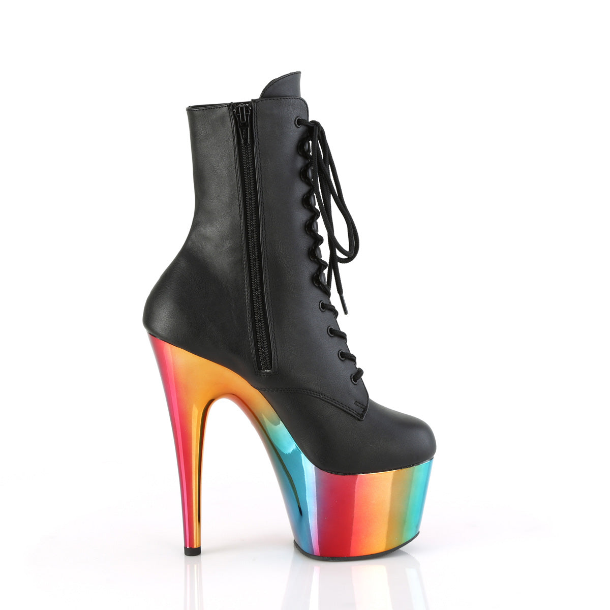 Pleaser  Bottines ADORE-1020RC BLK FAUX CUIR /Rainbow Chrome