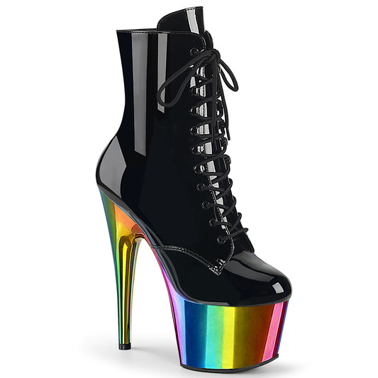 Pleaser  Bottines ADORE-1020rc blk pat /Rainbow Chrome