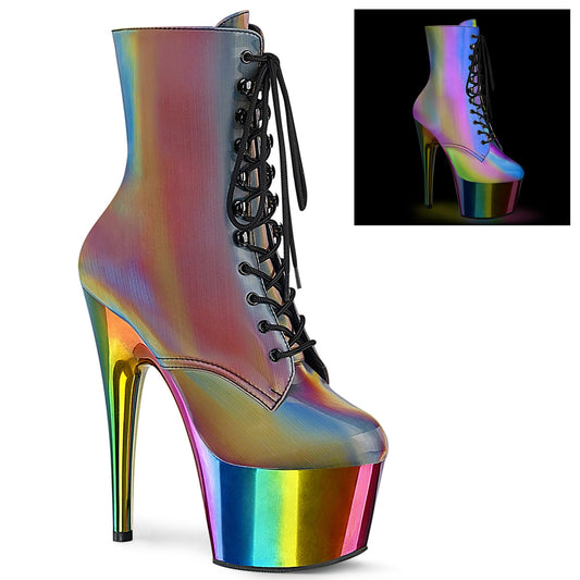 Pleaser Bottines pour femmes ADORE-1020rc-réfl Rainbow Réfléchissant/Rainbow Chrome