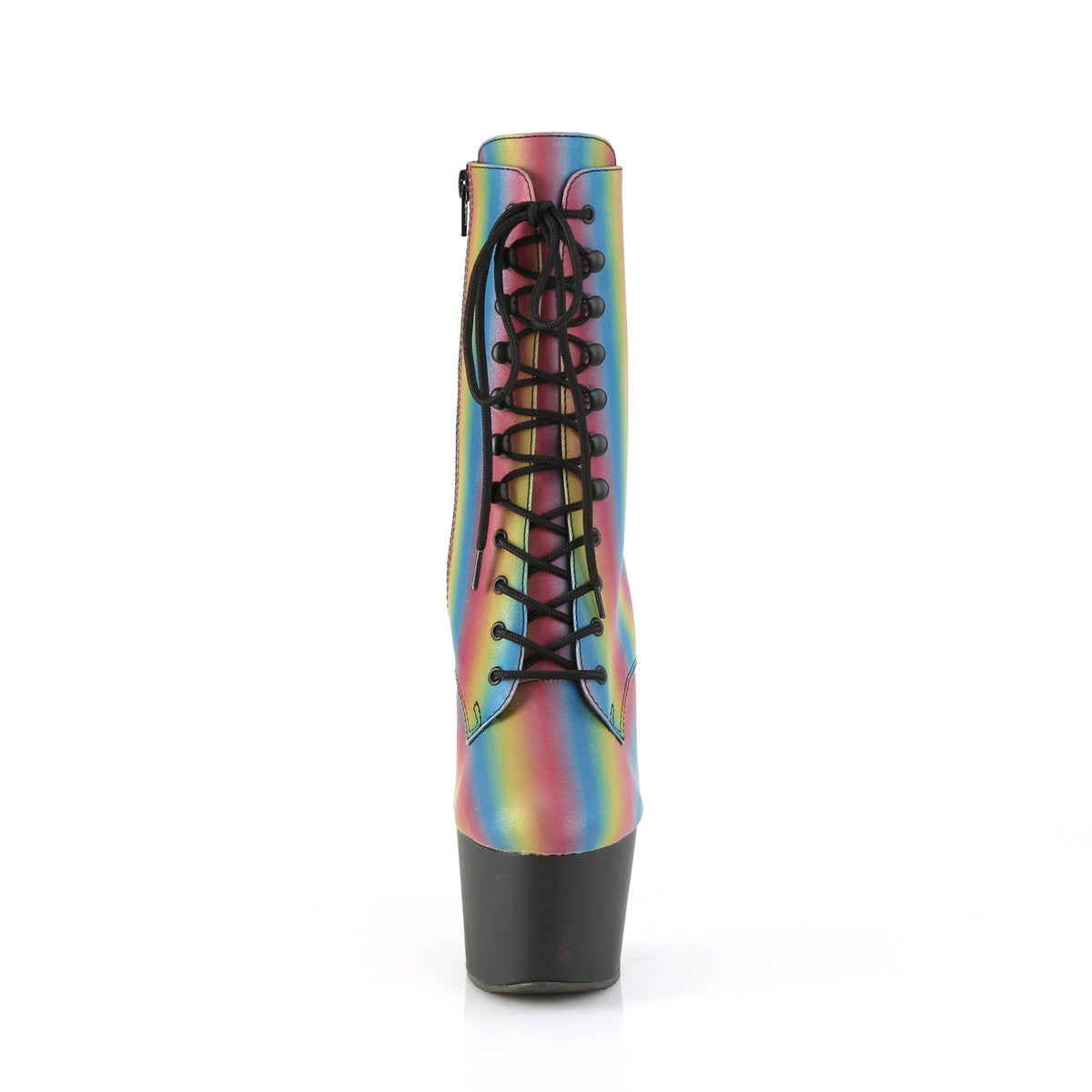 Pleaser Bottines pour femmes ADORE-1020refl-02 Rainbow Réfléchissant / blk mat