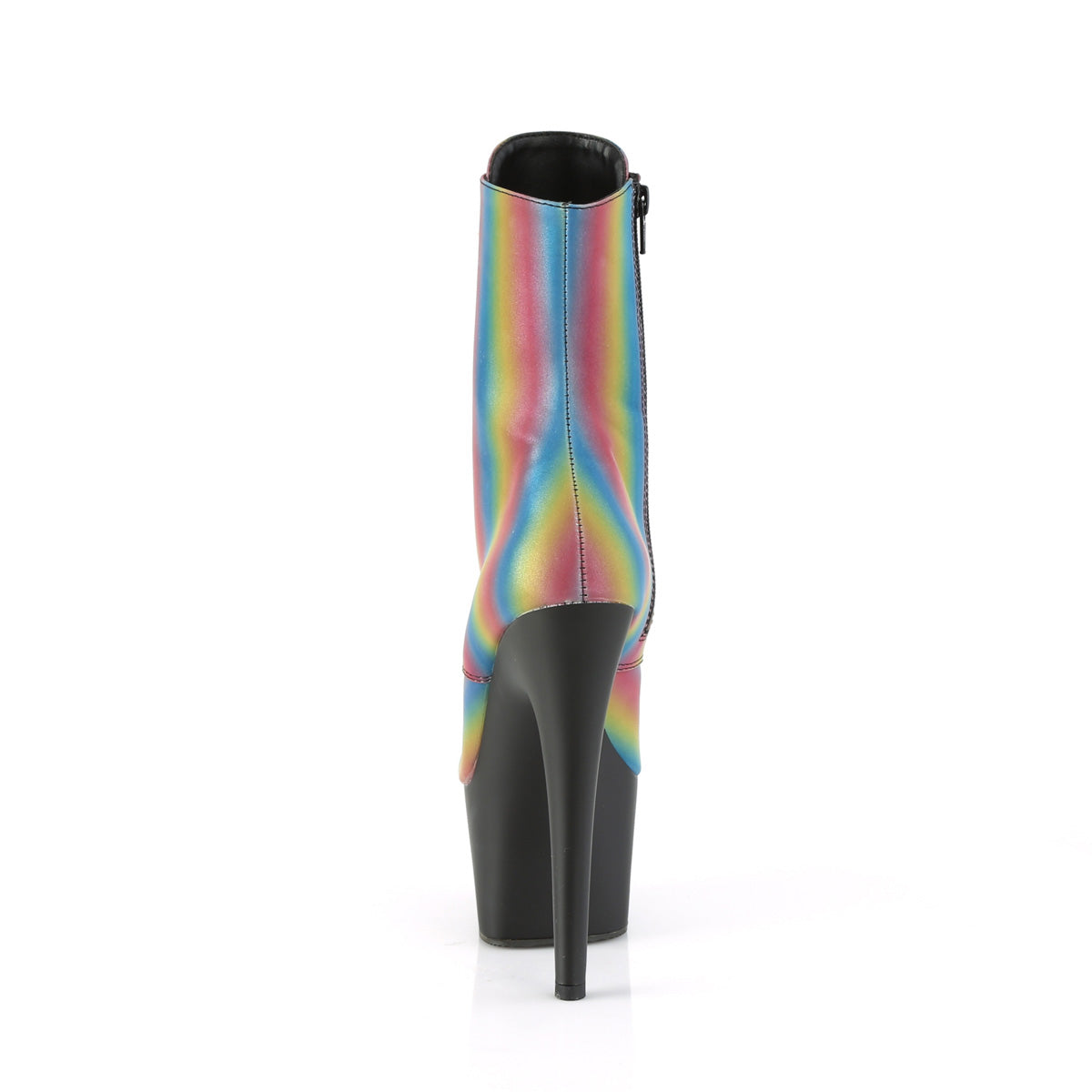 Pleaser Bottines pour femmes ADORE-1020refl-02 Rainbow Réfléchissant / blk mat