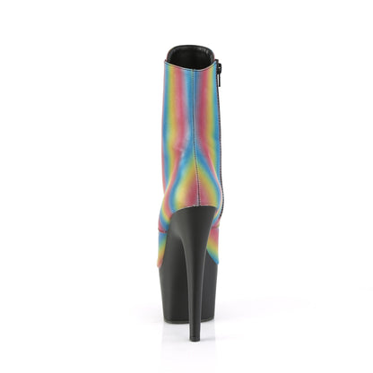 Pleaser Bottines pour femmes ADORE-1020refl-02 Rainbow Réfléchissant / blk mat