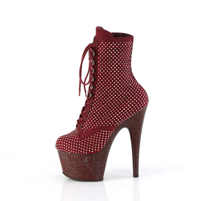 Pleaser Women's Platform Shoes ADORE-1020RM Burgundy Faux Suede-RS Mesh/Burgundy Mat