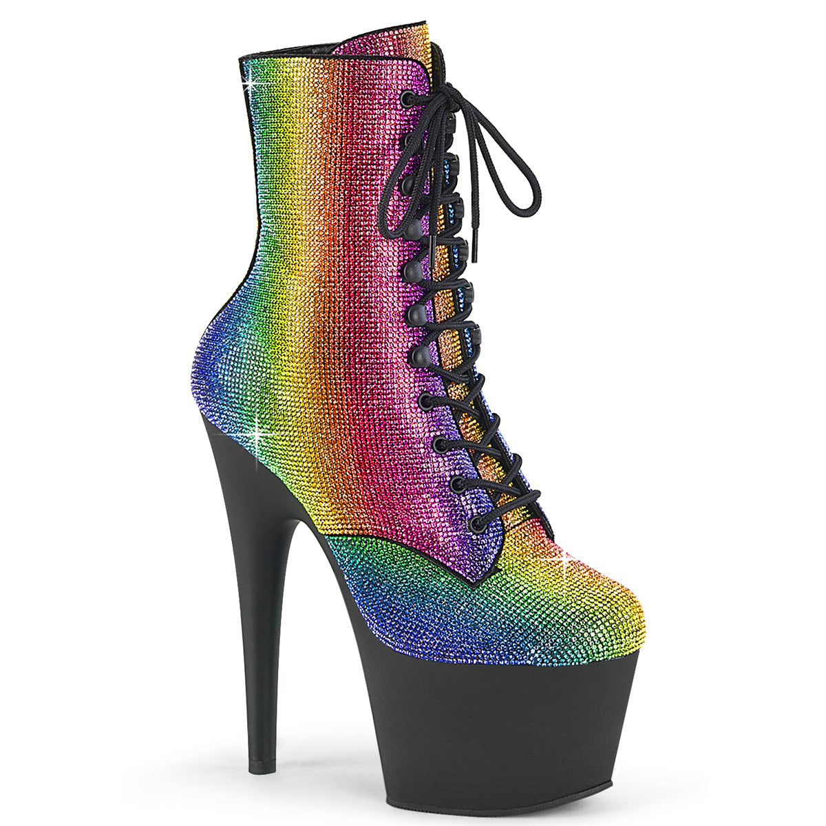 Pleaser  Bottines à la cheville ADORE- 1020 unités Rainbow RS / BLK mat