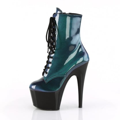 Pleaser Womens Ankle Boots ADORE-1020SHG Purple-Green/Blk