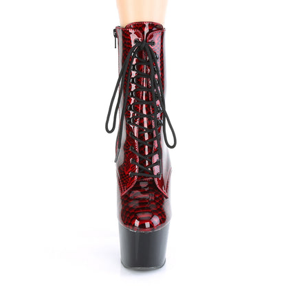 Pleaser Bottines pour femmes ADORE-1020SP print d'impression de serpent rouge / blk