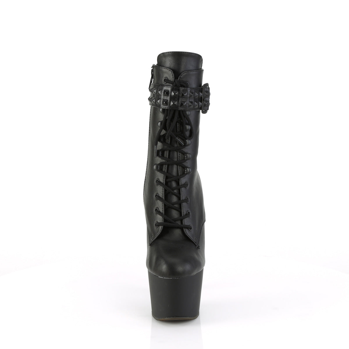 Pleaser  Bottines ADORE-1020 STR BLK FAUX CUIR / NOIRE MATTE