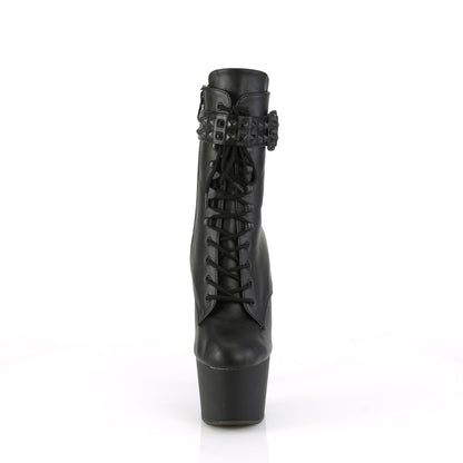 Pleaser  Bottines ADORE-1020 STR BLK FAUX CUIR / NOIRE MATTE