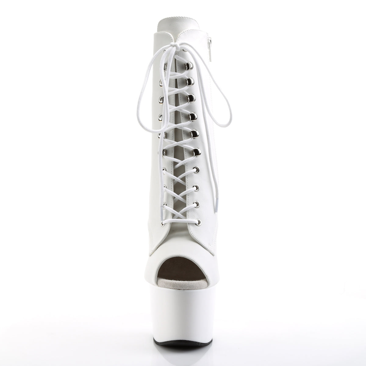 Pleaser Womens Ankle Boots ADORE-1021 Wht Faux Leather/Wht