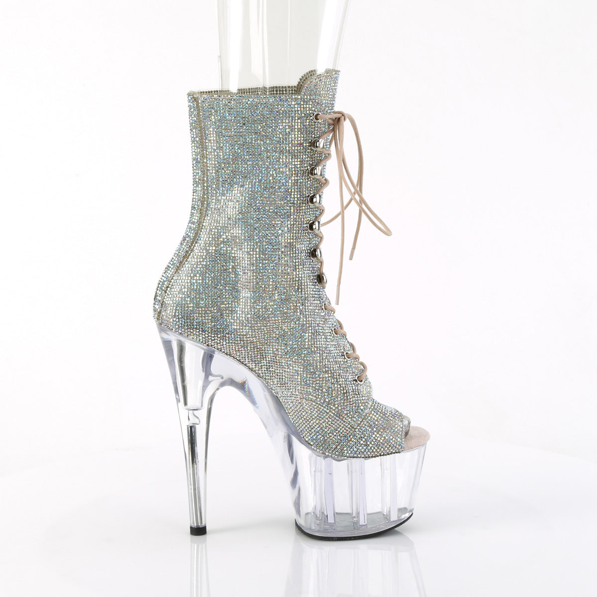 Pleaser Women's Platform Shoes ADORE-1021C-RS Slv AB RS-TPU/Clr