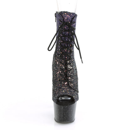 Pleaser Bottines pour femmes ADORE-1021ombg Purple Multi Glitter / Blk