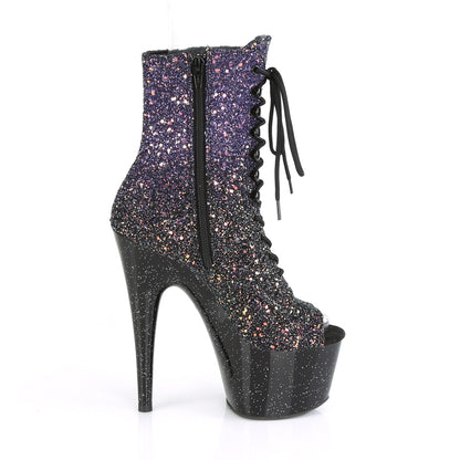 Pleaser Bottines pour femmes ADORE-1021ombg Purple Multi Glitter / Blk