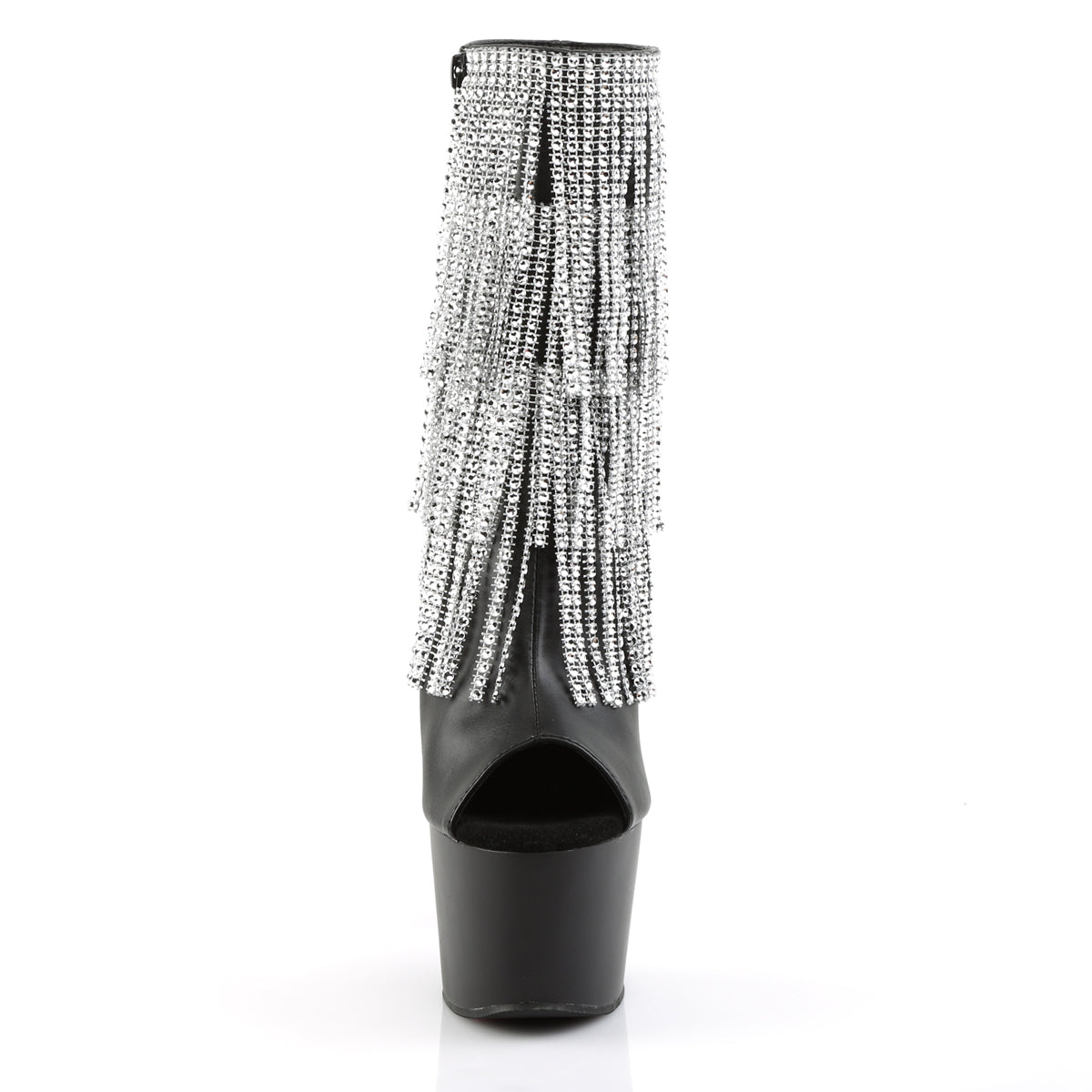 Pleaser Bottines pour femmes ADORE-1024RSF BLK FAUX CUIR-SLV / BLK MATTE