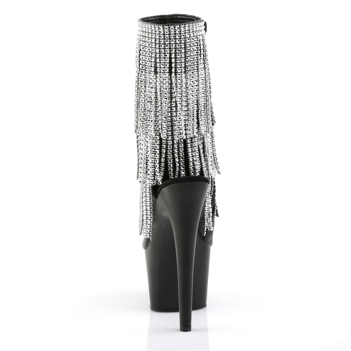 Pleaser Bottines pour femmes ADORE-1024RSF BLK FAUX CUIR-SLV / BLK MATTE