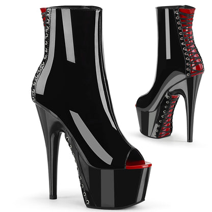 Pleaser Bottines pour femmes ADORE-1025 BLK-ROUGE PAT / BLK