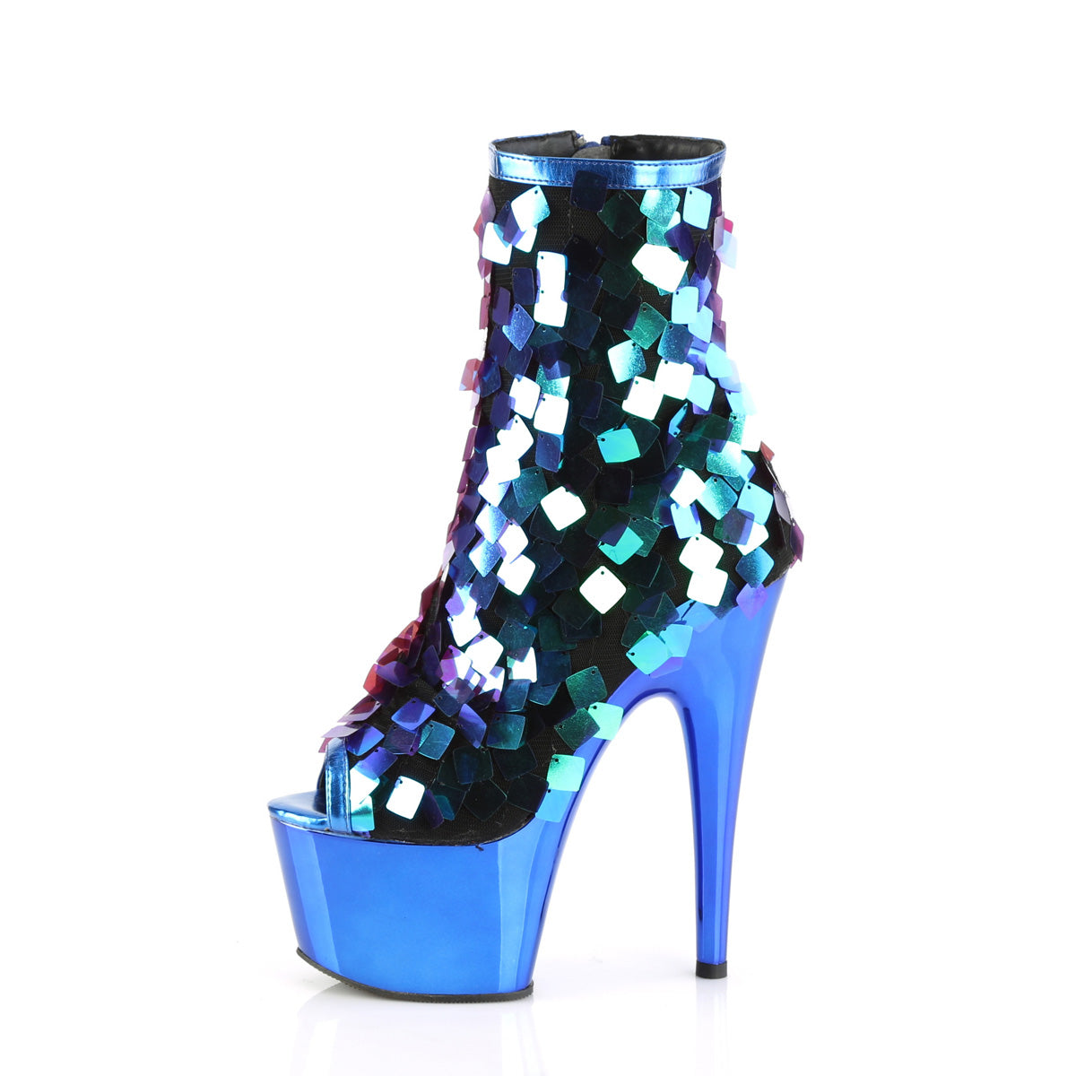 Pleaser Bottines pour femmes ADORE-1031ssq iri.green sequins-r.blue Metpu / r.bluechrome