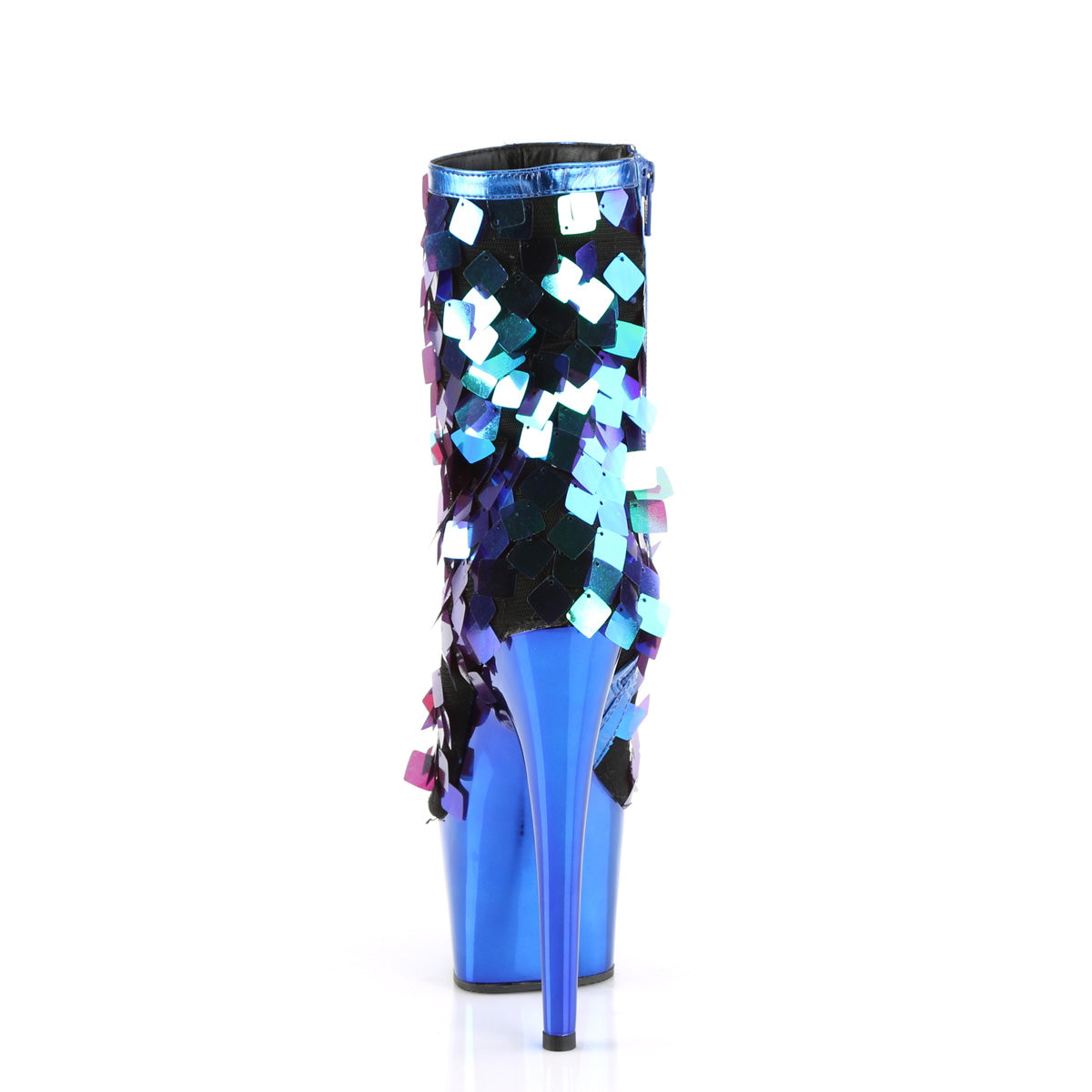 Pleaser Bottines pour femmes ADORE-1031ssq iri.green sequins-r.blue Metpu / r.bluechrome