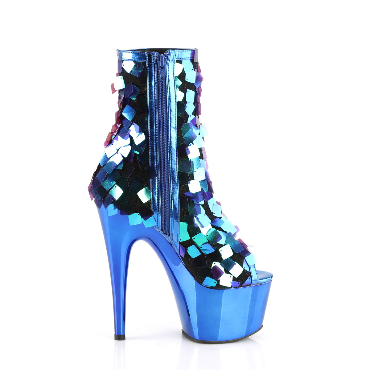 Pleaser Bottines pour femmes ADORE-1031ssq iri.green sequins-r.blue Metpu / r.bluechrome