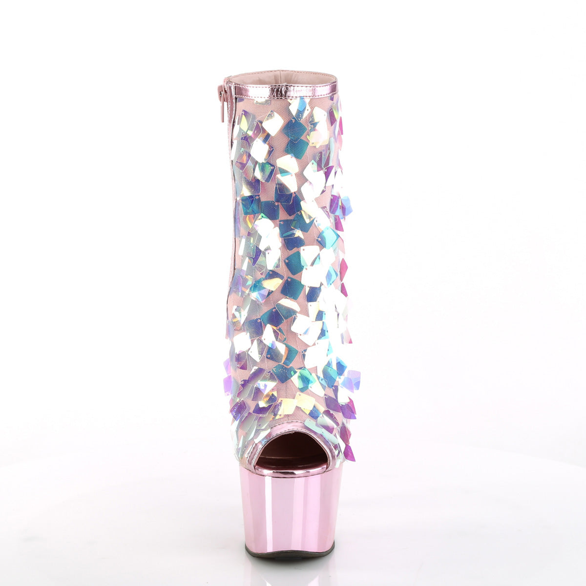 Pleaser Bottines pour femmes ADORE-1031ssq Iri.opal Sequin-b.pink a rencontré chrome PU / B.pink