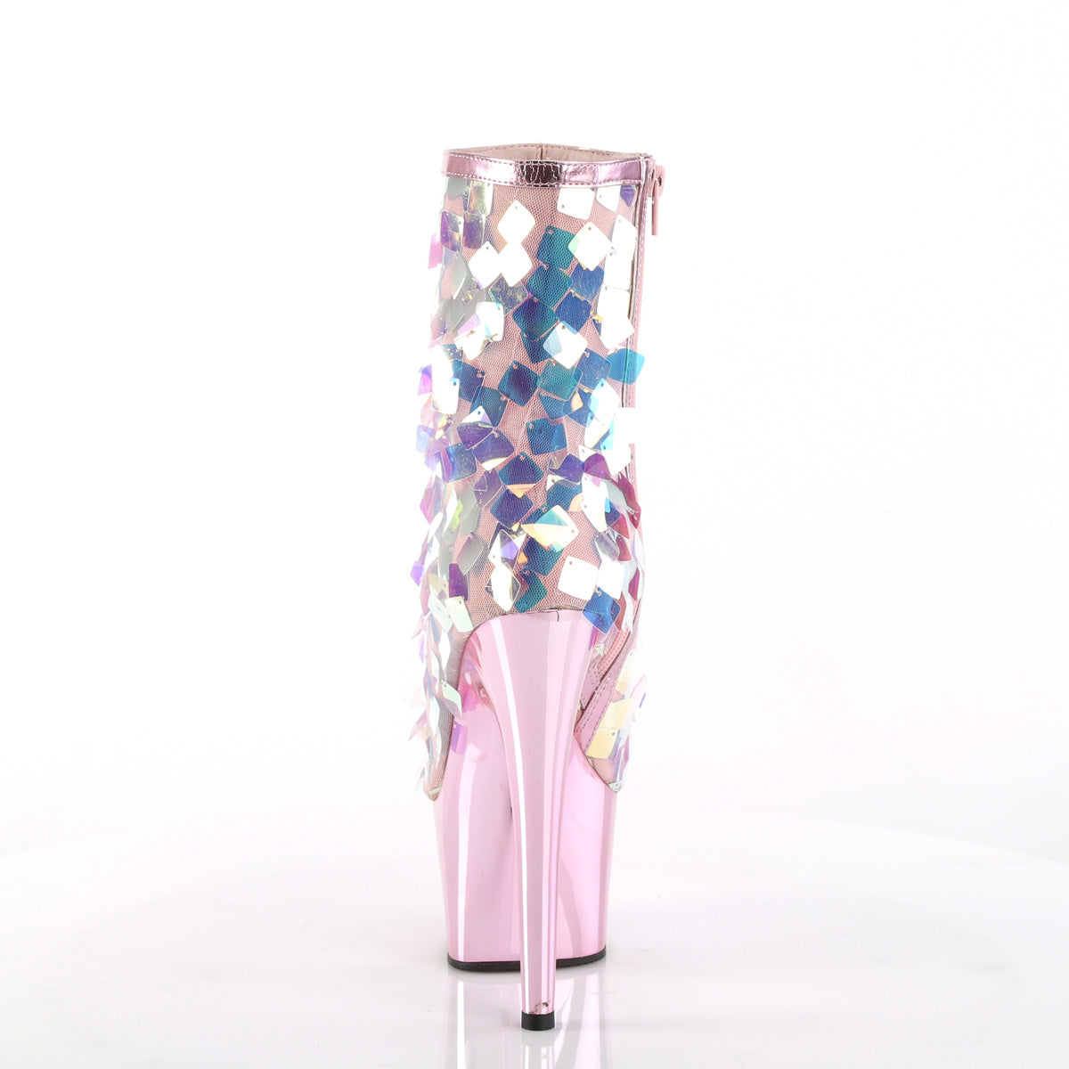 Pleaser Bottines pour femmes ADORE-1031ssq Iri.opal Sequin-b.pink a rencontré chrome PU / B.pink