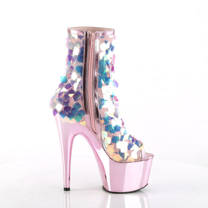 Pleaser Bottines pour femmes ADORE-1031ssq Iri.opal Sequin-b.pink a rencontré chrome PU / B.pink