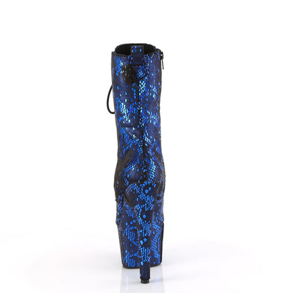Pleaser   ADORE-1040spf Tissu d'impression de serpent métallique bleu / m